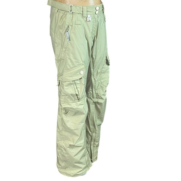 Nike Womens M Park Snowboarding Winter Snow Pants Cargo Ski Khaki 321G - Picture 2 of 16